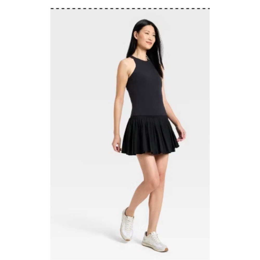 Pleated Black Athletic Skort L, Pockets Pickleball Skirt Tennis Golf Quick Dry - Picture 4 of 11